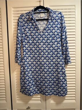 Sigrid Olsen Blue and White Printed Tunic